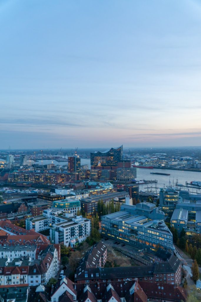 Aeriel view of Hamburg city