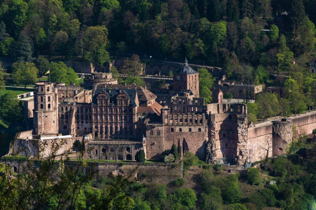 Heidelberg neighborhoods: View of the Heidelberg castle