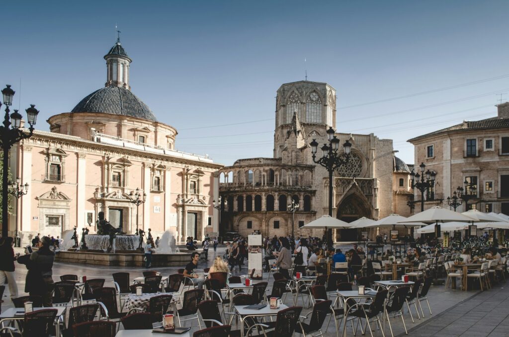 A lively part of Valencia, showcasing the city's vibrant culture for new residents relocating here